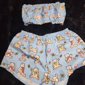 Cute Blue Teddy Bear Sleep Set